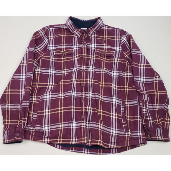 LL Bean Mens Burgundy Plaid Fleece Lined Light Jacket Sz XL EXCELLENT CONDITION! - Picture 1 of 12